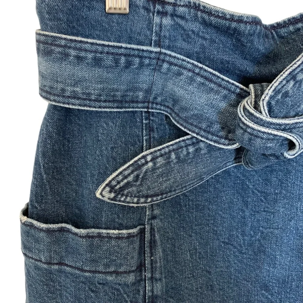 Rebecca Taylor | La Vie size 30 denim skirt with front tie stretch zip back